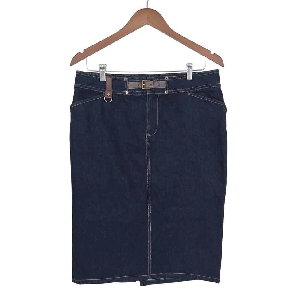 Lauren Ralph Lauren Jeans Co Dark Wash Denim Pencil Skirt Size 8 Indigo Stretch